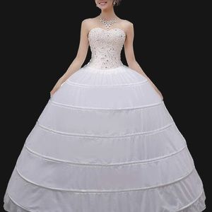 Crinoline Petticoat A-line 6 Hoop Skirt Long Underskirt for Bridal Dress Gown